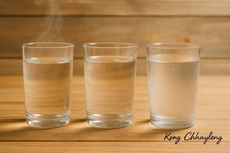 Hot water, plain water and cold water