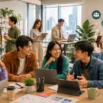 Collaborative workspace with vibrant energy