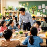 Engaging classroom with sunlight and smiles