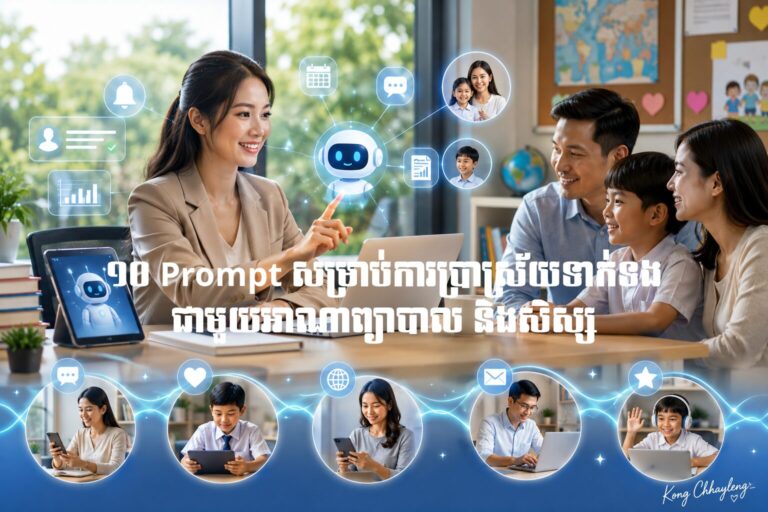 ១០ Prompt សម្រាប់ការប្រាស្រ័យទាក់ទងជាមួយអាណាព្យាបាល និងសិស្ស