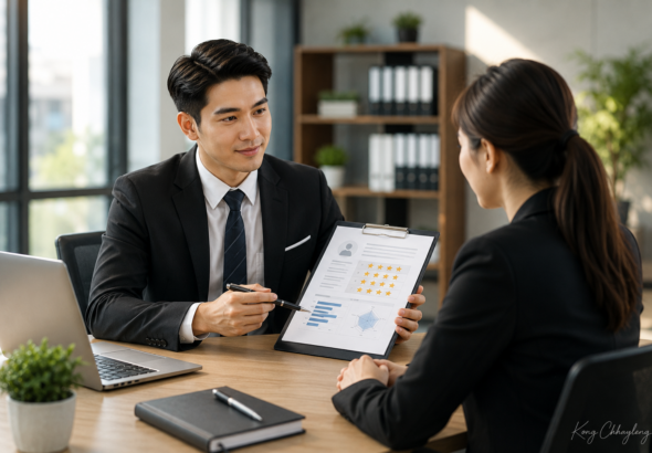 Business Meeting Reviewing Performance Report